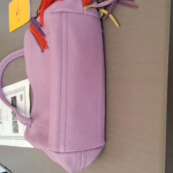 ETRO LEATHER BAG WITH SUEDE FRINGE COMES WITH COA FULL INCLUSION - Picture 11 of 16